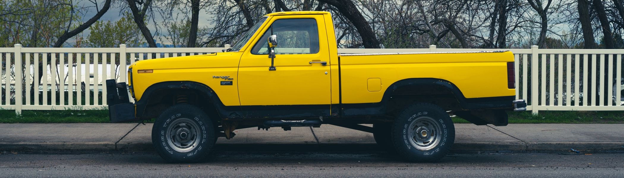 Pickup truck, side view