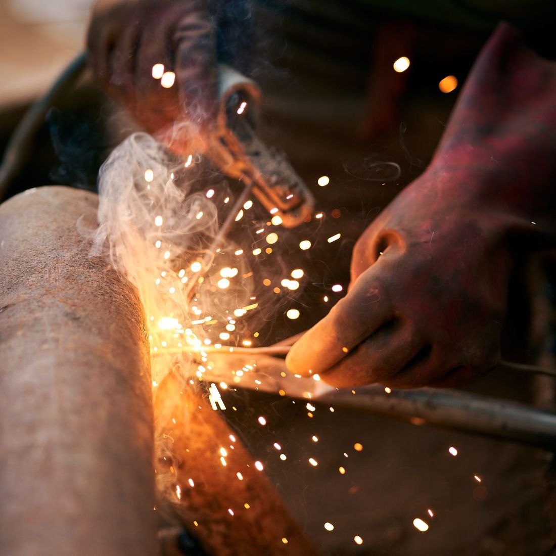 Stick welding on steel tube